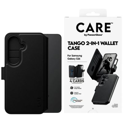 CARE by PanzerGlass Tango 2in1 Brieftaschenhülle für Samsung Galaxy S26 - Schwarz