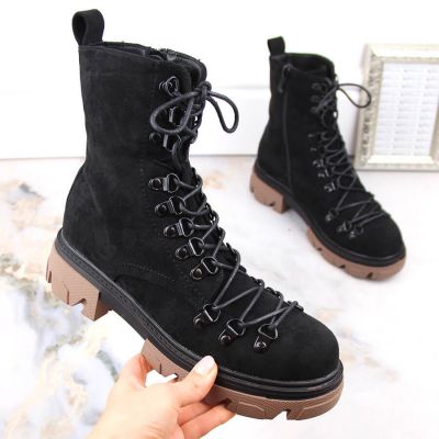 6. Vinceza W JAN255 schwarze isolierte Wildlederstiefeletten