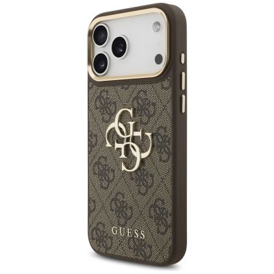 2. Guess 4G Big 4G Classic Logo Big Strap Metal Buttons Case für iPhone 17 Pro Max - Braun
