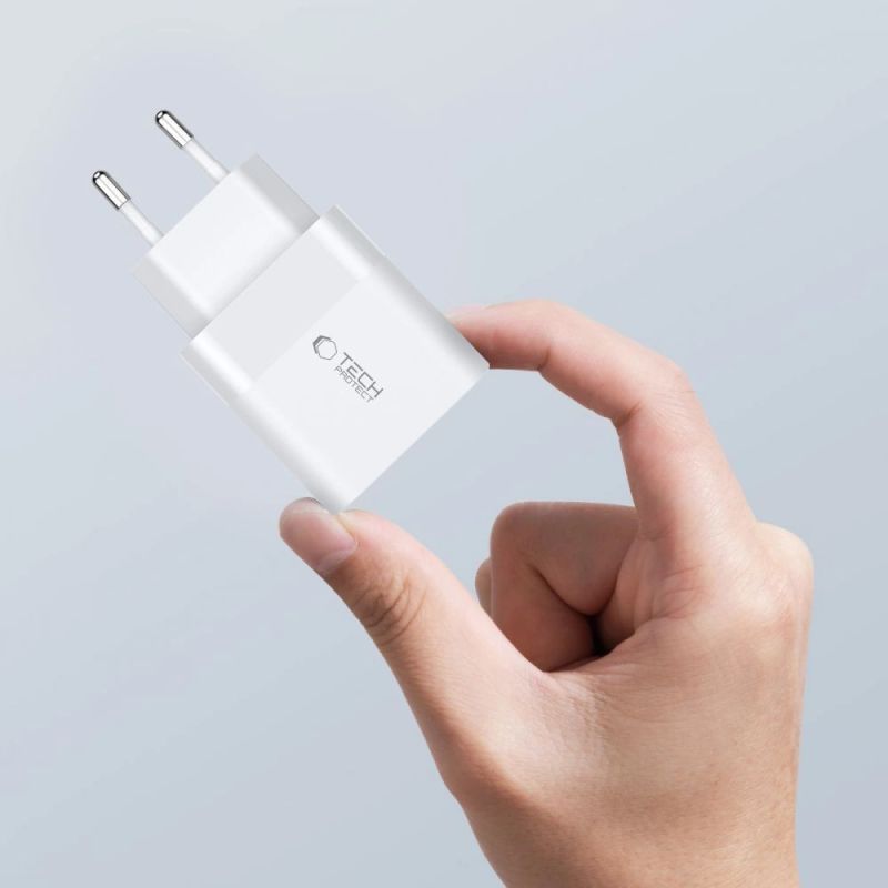 5. Tech-Protect C20W Netzladegerät 2x USB-C PD 20W - Weiß
