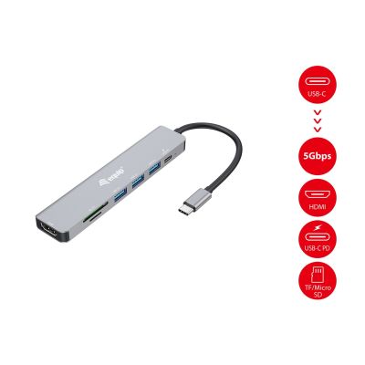 5. Equip 133494 Dockingstation, kabelgebunden, USB 3.2 Gen 1 (3.1 Gen 1), Typ-C, Silber