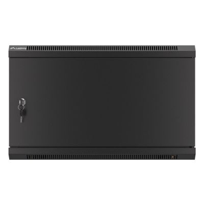 5. LANBERG Wandregalschrank 19" 6HE 600x600 Metalltür Schwarz (Bausatz) WF01-6606-00B