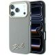 Karl Lagerfeld Saffiano MagSafe Hülle mit kleinem Schriftzug und Metalllogo für iPhone 18 Pro / 17 Pro – Beige