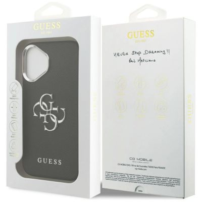 8. Guess Grained Big 4G Classic Logo Hülle für iPhone 17 - Schwarz