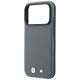 6. BMW M Carbon Metal Logo MagSafe Hülle für iPhone 17 Pro Max / 18 Pro Max – Grau