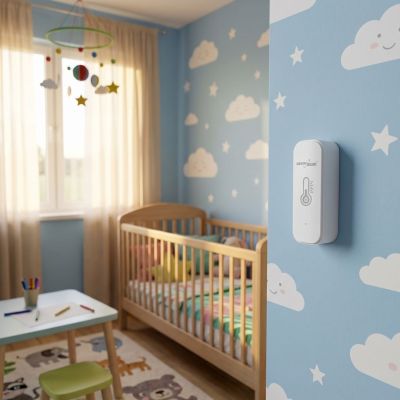 3. GREENBLUE WLAN-Temperatur- und Feuchtigkeitssensor, Android/iOS/Alexa/Google Home, 3,0 V DC, LR03X2 GB737