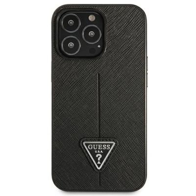 3. Guess Saffiano Triangle Logo Hülle für iPhone 14 Pro Max - schwarz