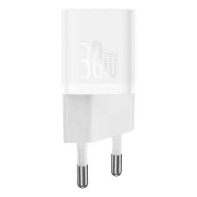 2. Baseus GaN5 USB-C 30W Wandladegerät mit Baseus Dynamic 3 USB-C 100W 1m Kabel – Weiß