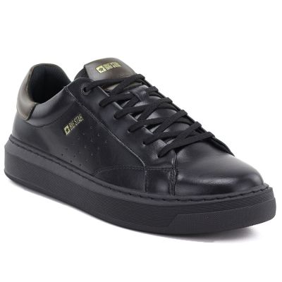 Herren-Sportschuhe aus Leder, schwarze Sneaker Big Star UU174291