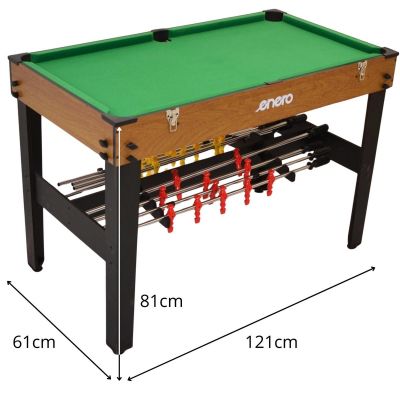 15. 3-in-1-Holztisch für Fußball, Billard und mit Luftanschluss, 121 x 61 x 81 cm