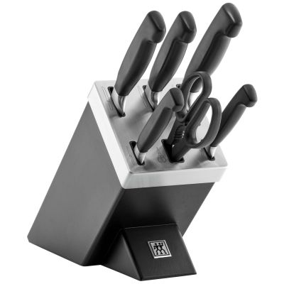 ZWILLING Four Star 35145-007-0 Selbstschärfendes Messerset, 7-teilig, Schwarz