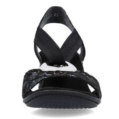 12. Bequeme Rieker W RKR679 schwarze Sandalen