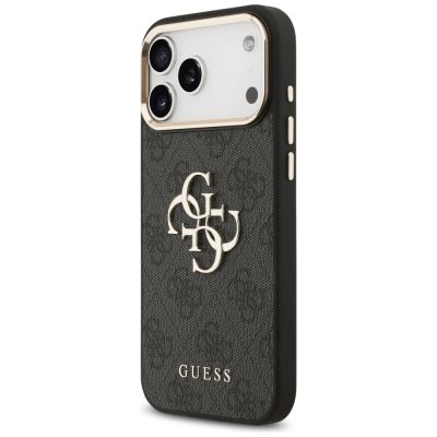 2. Guess 4G Big 4G Classic Logo Hülle für iPhone 17 Pro Max - Schwarz und Gold