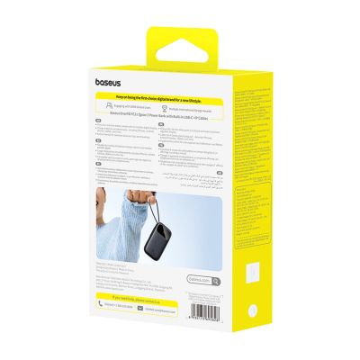 6. Baseus EnerFill FC31 10000mAh 45W Powerbank mit USB-C- und Lightning Kabeln – Schwarz