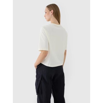 2. Übergroßes bedrucktes Damen-T-Shirt 4F 4FWSS25TTSHF1971-11S