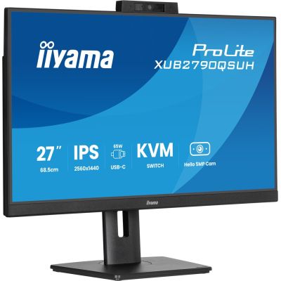 7. Monitor iiyama XUB2790QSUH-B2 27" IPS-Panel 2560x1440 100Hz Windows Hello 5MP Kamera Autofokus 15cm Standfußhöhenverstellung 4ms 250