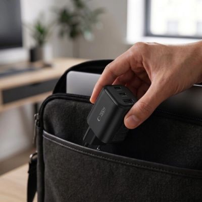 4. Tech-Protect NCA100W-GaN PD 3.2 100W / QC3.0 Wandladegerät – Schwarz