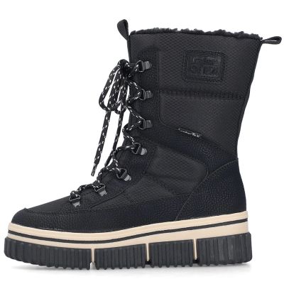 3. Wasserfeste Damen-Schneestiefel mit dicker Sohle, schwarz, Rieker Y6380-00