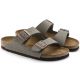 Birkenstock Arizona Birko-Flor Nubuk Stone Regular Wide Grau Damen/Herren Pantoletten (0151211)