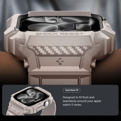 12. Spigen Rugged Armor Pro V2 Apple Watch Armband (46 mm) – Beige