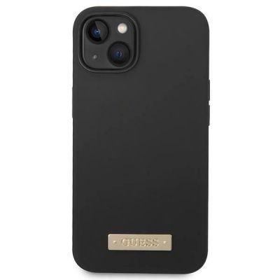 3. Guess GUHMP14MSBPLK iPhone 14 Plus 6,7" czarny/black hard case Silicone Logo Plate MagSafe