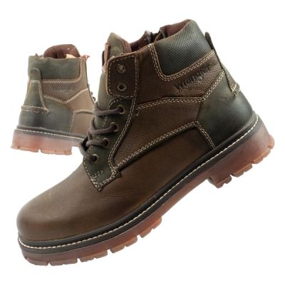 Wrangler Allan Mid Herren Stiefel Chelsea Boots elegant Leder Grün Braun