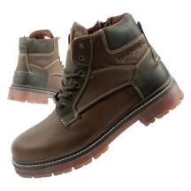 Wrangler Allan Mid Herren Stiefel Chelsea Boots elegant Leder Grün Braun