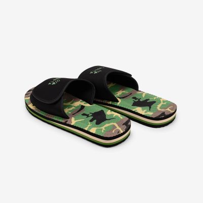 5. Kubota Flip-Flops mit Klettverschluss, mehrfarbig, camouflageschwarz K24AW-100-002-23-1