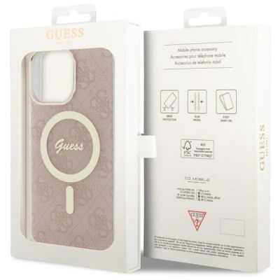 8. Guess 4G MagSafe Hülle für iPhone 14 Pro Max – Rosa