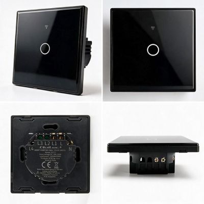 6. QOLTEC LICHT-EIN/AUS-SCHALTER | 1-KANAL-BERÜHRUNG | WLAN | TIMER | TUYA | SCHWARZ