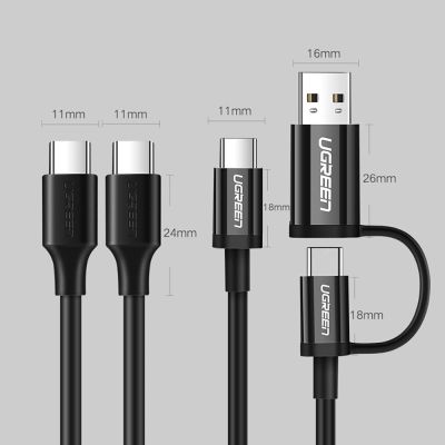 19. Ugreen US286 USB-C – USB-C PD QC 3A 480 Mbit/s Kabel 0,5 m – Schwarz