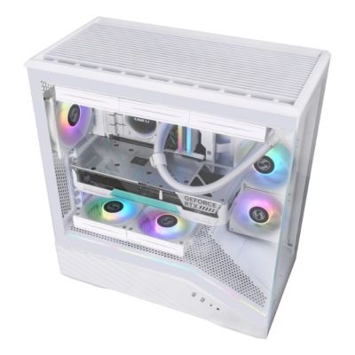 10. Lian Li Vector V100 PC-Gehäuse, Midi-Tower, ATX, RGB, gehärtetes Glas – Weiß