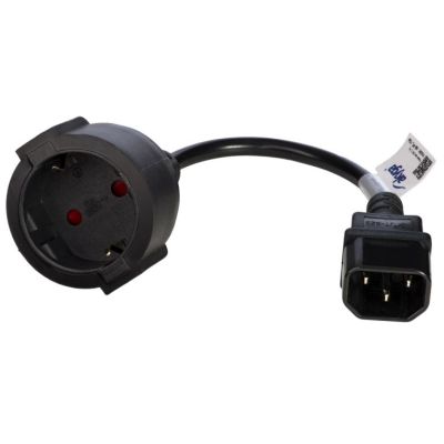 Akyga AK-PC-10A Kabel (C14 / IEC C14 / IEC 320 C14 M - Schuko F; 0,15 m; schwarz)