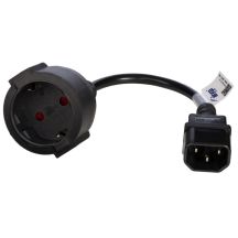 Akyga AK-PC-10A Kabel (C14 / IEC C14 / IEC 320 C14 M - Schuko F; 0,15 m; schwarz)