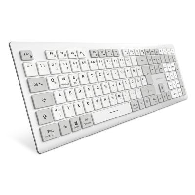 Sharkoon OfficePal K30W weiße Tastatur für Zuhause/Büro, USB, QWERTZ, Deutsch, Weiß