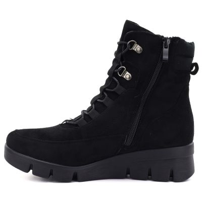 3. Schwarze Wildleder-Keilstiefeletten für Damen, M.Daszyński MR23109A-3