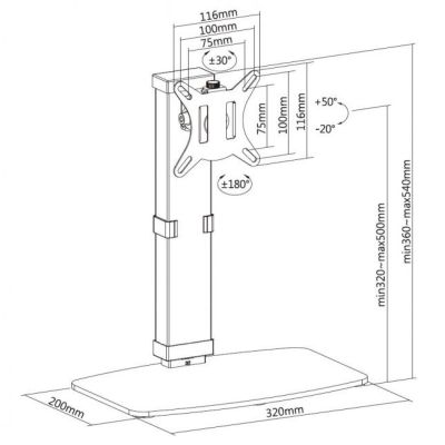 7. Equip 650126 Monitorhalterung/Ständer 81,3 cm (32") Schreibtisch Schwarz