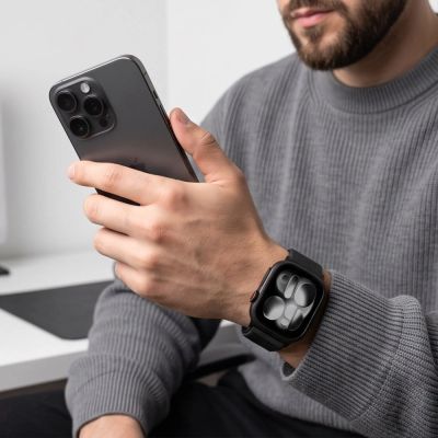4. Tech-Protect NylonLoop Armband für Apple Watch 44 / 45 / 46 / 49 mm – Schwarz
