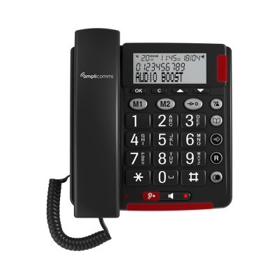amplicomms Bigtel 48 Plus Analogtelefon Anrufername und --ID Dunkelgrau