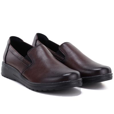5. Damen-Keilsandalen aus Leder, bordeauxrot, Potocki JE19505