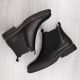 4. Rieker M RKR634 bequeme isolierte Lederstiefelette, schwarz