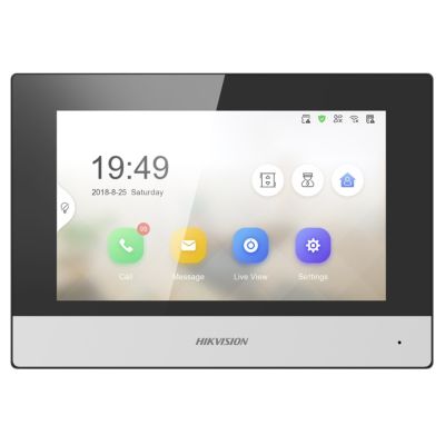 HIKVISION DS-KH6320-WTE1 Video-Türsprechanlagenmonitor 17,8 cm (7 Zoll) Schwarz, Silber