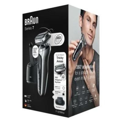 7. Braun Series 7 71-S7200c Folienrasierer/Trimmer, Schwarz/Silber