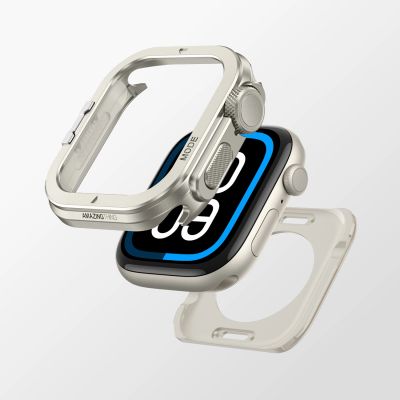 3. AmazingThing Titan Pro Metallgehäuse für Apple Watch 11 46 mm, Aluminium, Titan