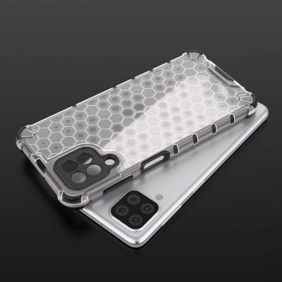 9. Honeycomb Handyhülle Schutzhülle mit TPU Rahmen für Samsung Galaxy A22 4G blau