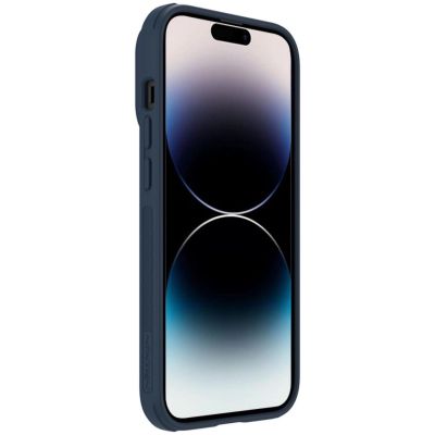 6. Nillkin Textured S Case iPhone 14 Pro Max gepanzerte Hülle mit Kameraabdeckung blau