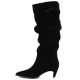 3. Damen-Lederstiefel, gerüscht, schwarz, Vinceza ZHI27-89167