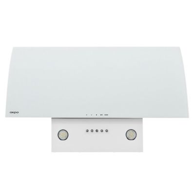 4. AKPO WK-4 Clarus 60 Weiße Kaminhaube (600 mm; gebogene weiße Glasfront)