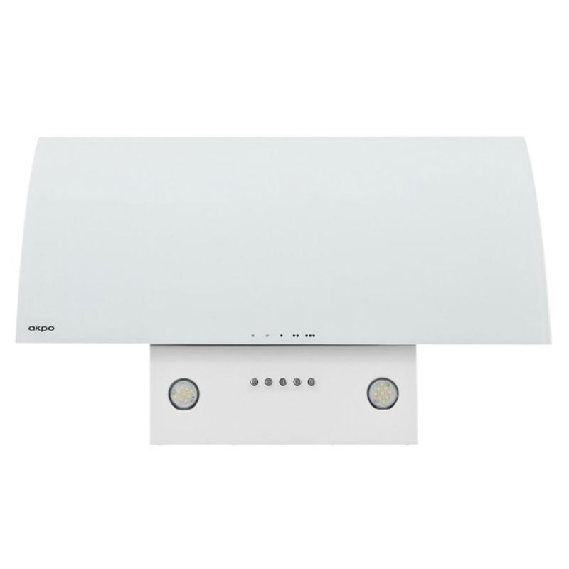 4. AKPO WK-4 Clarus 60 Weiße Kaminhaube (600 mm; gebogene weiße Glasfront)