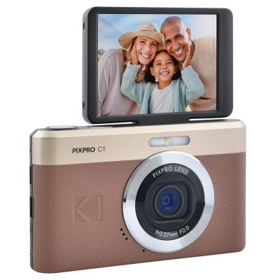 9. Kodak PIXPRO C1BN Digitalkamera, 1/3"-Kompaktkamera, 13 MP CMOS-Sensor, 4160 x 3120 Pixel, Braun